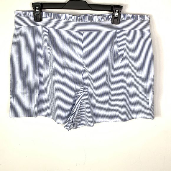 J. Crew Blue Seersucker Ruffle High Waisted Shorts - Picture 7 of 13